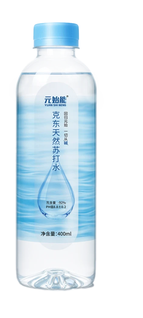 元始能克东天然苏打水 400mL 瓶装产品